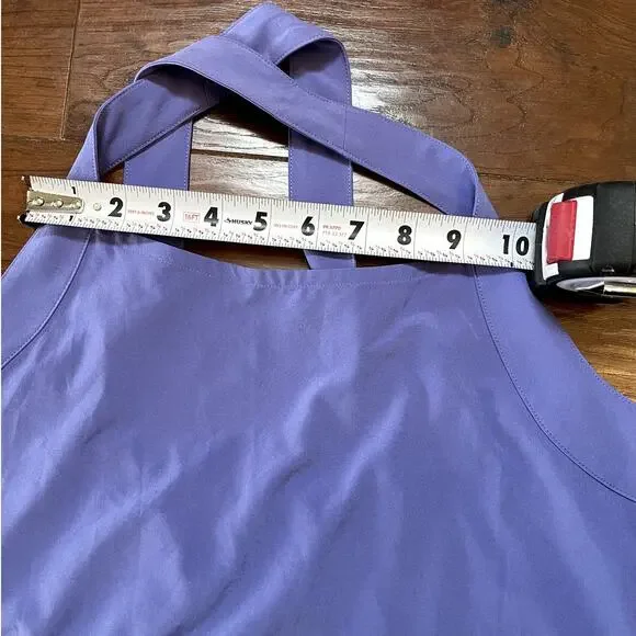 Athleta Arrival Dress Medium Purple Maxi Athletic Cross Back Stretch Side Slit - Picture 5 of 9